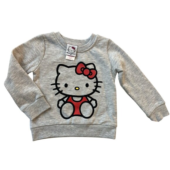 Hello Kitty Toddler Sweatshirt 18M Gray Red Bow Pullover Sanrio Baby Girl - Picture 1 of 6